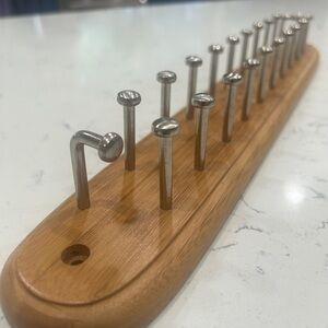 Wooden and Metal tie, belt, scarf and belt holder